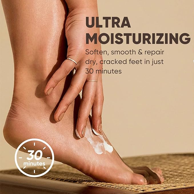 18 Pairs Moisturizing Foot Masks with Castor Oil & Jojoba Oil, Intensely Hydrating Foot Mask for Dry Cracked Feet, Moisturizing Socks for Cracked Heel Treatment