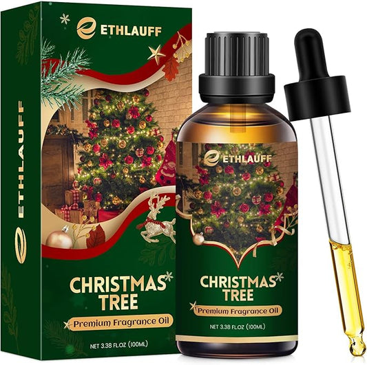 Christmas Tree Essential Oil 3.38 Fl Oz (100ml), Christmas Essential Oils for Diffusers, Winter Essential Oils for Candle Making, Cozy Holiday Scented Oils