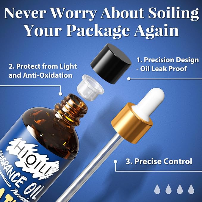 HIQILI Leather Fragrance Oil, Men's Scent, for Car Air Freshener, Soap, Candle, Long-Lasting Perfume Making, Laundry - 3.38 Fl Oz