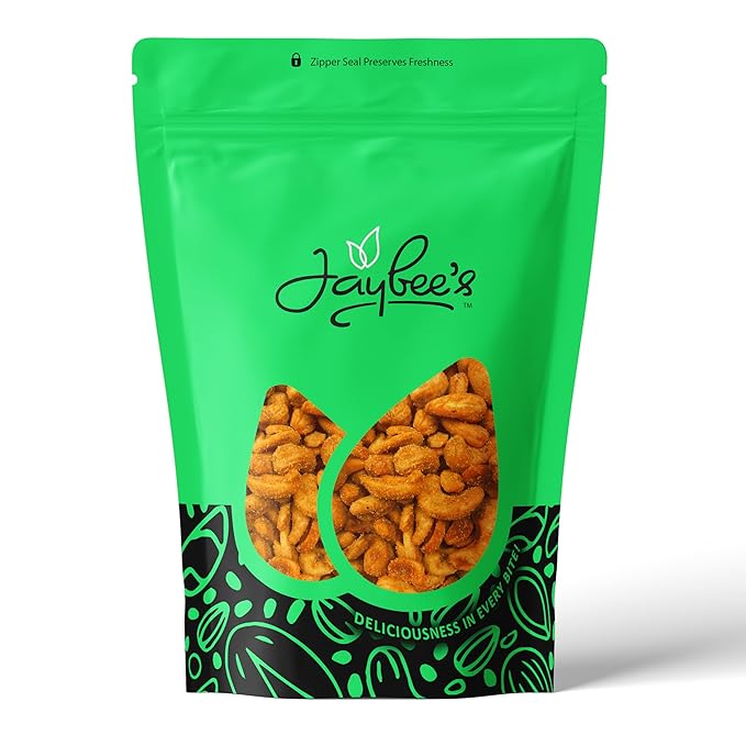 Hot & Spicy Chipotle Flavored Cashews 24 oz Resealable Pouch | Bold & Crunchy Snack | Gourmet Seasoned Nuts | Perfect for Parties & Gifting | Jaybee's Nuts