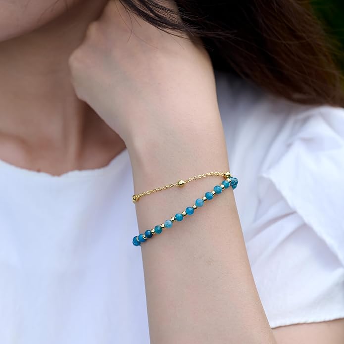 Farfume Crystal Bracelet Beaded Bracelets for Women 4mm Natural Stone Beads Gemstone Handmade Anxiety Jewelry Gifts