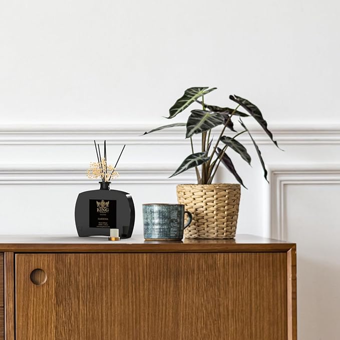 Premium Reed Diffuser Set with Preserved Baby's Breath & Cotton Stick Gardenia - Scent Fragrance Oil Diffuser for Bedroom Bathroom Home Décor