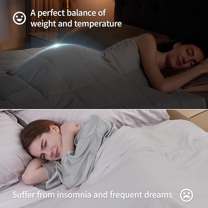 anfie Weighted Blanket(48"x72" 15lbs Twin Size),Ultra Soft and Cozy Cooling Weighted Blanket for Adult,Heavy Blanket with Machine Washable Soft Blanket