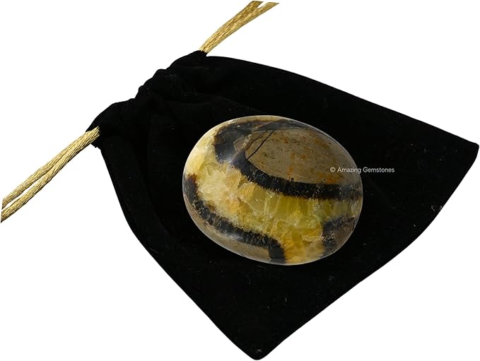 Amazing Gemstone Septarian Crystals and Healing Stones - Large Palm Stone Crystals Piedra - Crystal for Good Luck, Balanced Positive Energy, Meditation - Unique Stocking Stuffers, Gifts for Women, Men