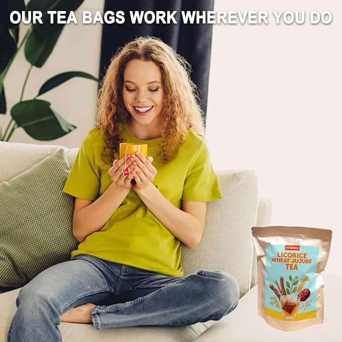 20 Bags Licorice Root Wheat & Jujube Tea, Caffeine-Free Natural Ingredients Chinese Herbal Tea Bags, Support Better Sleep & Relaxation, No Additives Tea for Evening Rituals