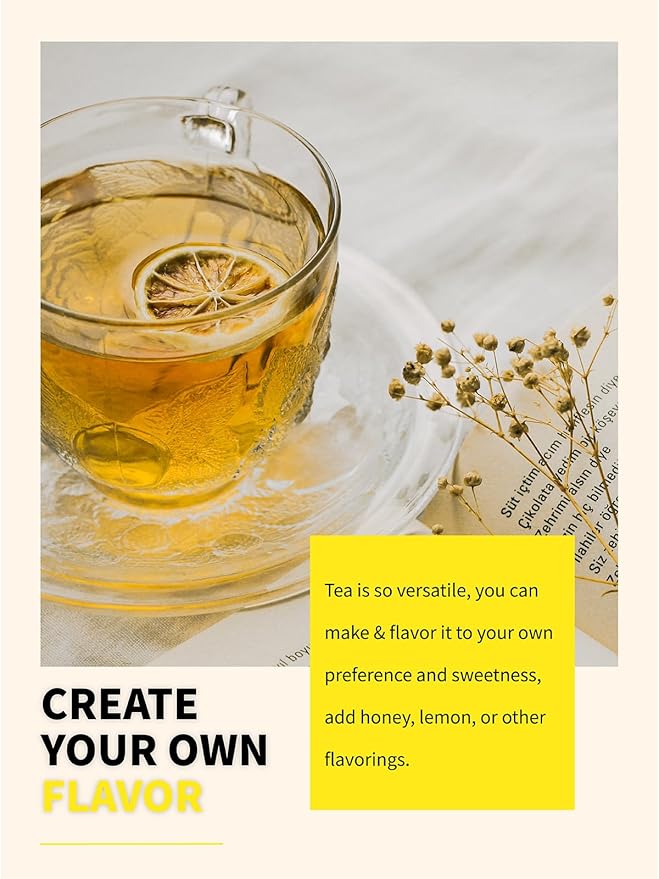 TeeLux Chamomile Tea Bags, 1.5g/bag, Pure Natural Chamomile Flowers Herbal Tea, Caffeine Free, 100 Count