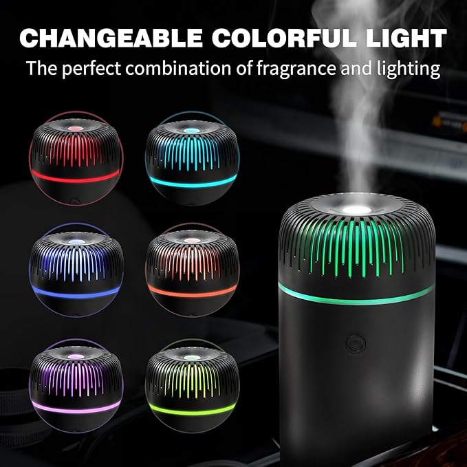 Generic Car Humidifier Aromatherapy Essential Oil Diffuser USB Mist Mini Portable for Car Home Office Bedroom, 100ML, Black