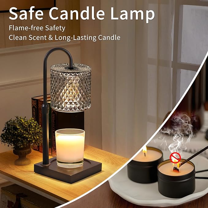 Candle Warmer Lamp with Timer Dimmer Adjustable Height, Lamp Candle Warmer for Jar Candles, Home Decor, for Women Birthday