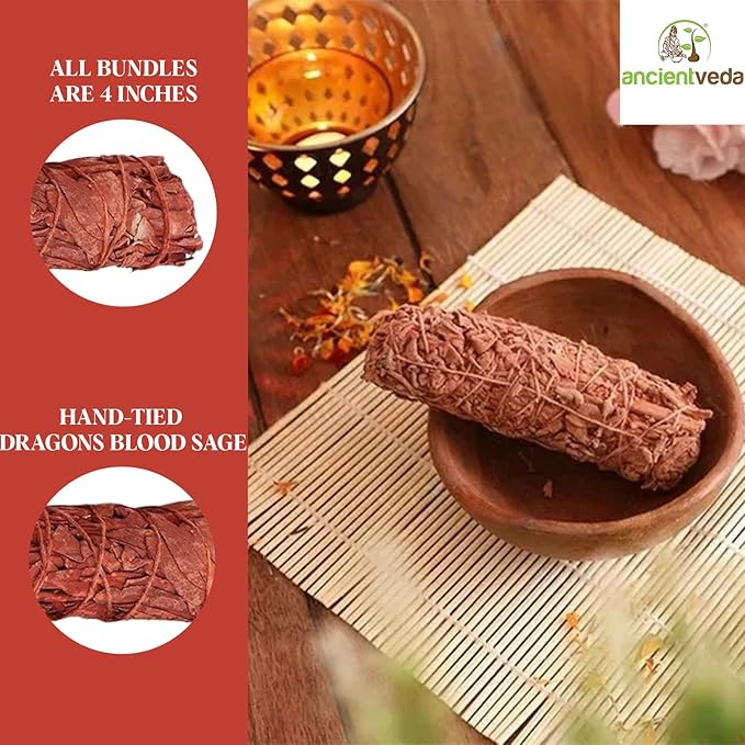 SOUL STICKS 4" Dragons Blood Sage Sticks 3 Pack with Starter Guide | Floral Organic Sage for House Cleansing and Evil Spirits Cleanse, Big Sage Smudge Sticks Bundle for Yoga Meditation Healing Rituals