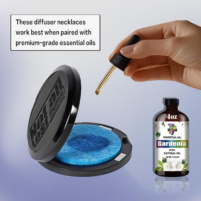 Aromatherapy Diffuser Necklace-Alphabet Essential Oil Necklace,Aromatherapy Diffuser Pendant for Men and Women,Portable,Suitable for Yoga,Meditation,Travel,Stress Relief Gift(Black 30mm)