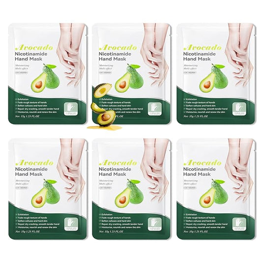 6 Pairs Hand Mask for Dry Cracked Hands,Nourishing Moisturizing Gloves,Hands Moisturizer for Deep Moisturizing,Silky Smooth Moisturizing Gloves,Hand Care Mask Set(H)
