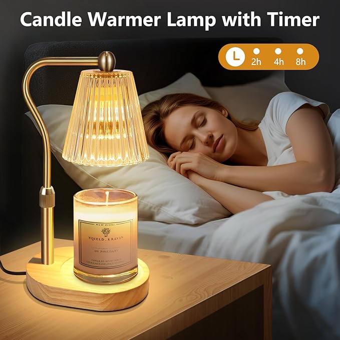 Candle Warmer Lamp with Timer and Dimmer Adjustable Height for Women Birthday Gift, Home Room Decor, Wax Melt Warmer for Scented Jar Candles, Mother's Day