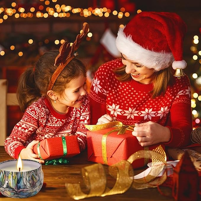 Christmas Candle Gifts Set,12 Pack Scented Candles for Women,300 Hour Long Lasting Natural Soy Wax Aromatherapy Candle, Christmas Gifts for Women