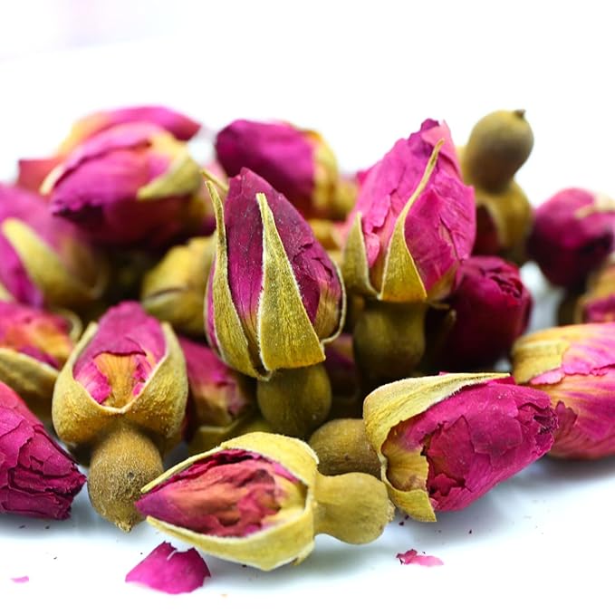FullChea - 100% Pure Natural Dried Rose Buds - 4oz/114g - Premium Food-grade Fragrant Rosebuds Dried Flowers - Perfect Choice For Rose Tea, Baking, Crafting, Soap Making (Pack of 2)