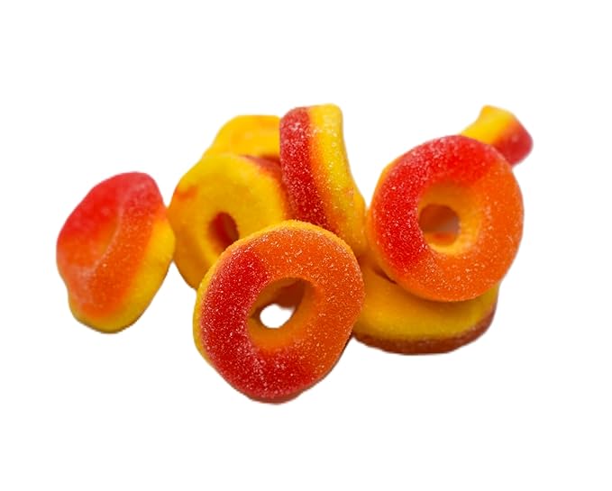 Delicious Sweet Peach Gummy Rings - 2 lbs in a Resealable Bag to Ensure Freshness