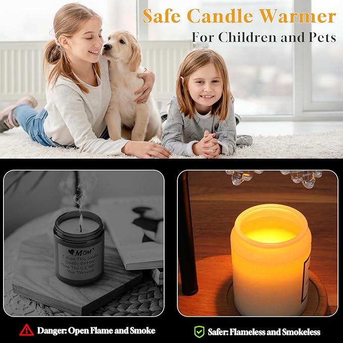 Candle Warmer Lamp with Timer, Dimmable Candle Lamp Warmer Height Adjustable, House Warming Gifts New Home Decor, Gifts for Mom Birthday Gifts for Women, Wax Warmer for Jar Candles
