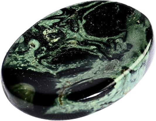 Kambaba Jasper Worry Stones – Crystal Thumb Worry Stone for Anguish, Stress – Relaxing and Soothing Balance Stones for Meditation, Stress Relief – Healing Stones and Crystals for Men and Women