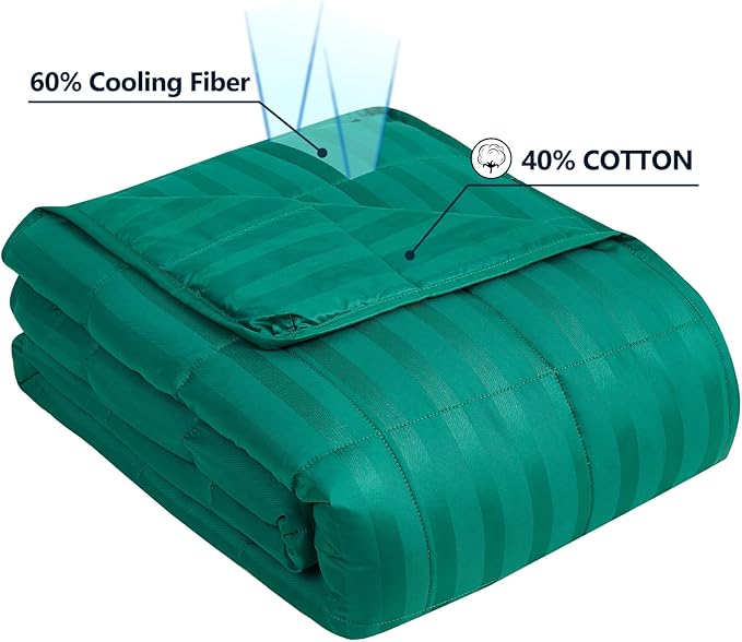anfie Weighted Blanket, 48x72-15lb, Ultra Soft Polyester, 15lbs, Glass Beads, Cooling, Machine Washable, Modern, Abstract, Green, Adult, Unisex