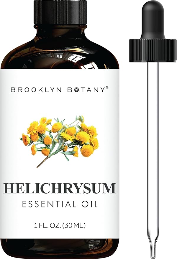 Brooklyn Botany Helichrysum Essential Oil - 100% Pure and Natural - Premium Grade Oil with Dropper - for Aromatherapy and Diffuser - 1 Fl Oz