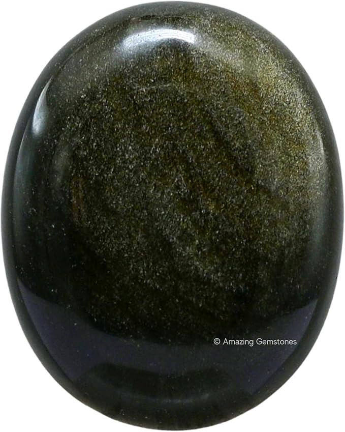Amazing Gemstone Golden Sheen Obsidian Crystals and Healing Stones - Large Palm Stone Crystals Piedra - Crystal for Good Luck, Positive Energy, Meditation - Unique Stocking Stuffers, Gifts for Women