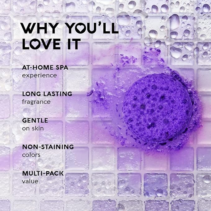 Nature's Beauty Aromatherapy Lavender Chamomile Sleep Shower Steamers Gift Set Single-Pack, Luxury, Fizzy, Spa Shower Steamer to Help Calm + Soothe The Senses, 16.8 oz | 16 ct ea (1 Pack)