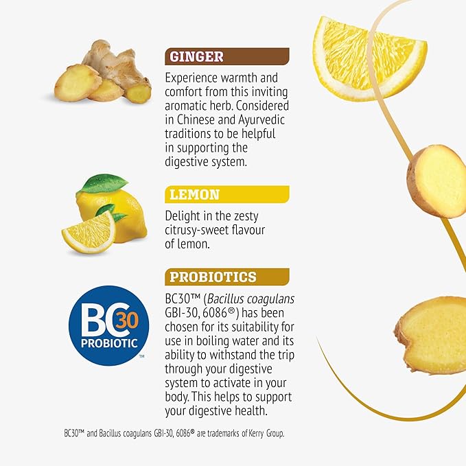 Twinings Probiotics+ Lemon & Ginger Herbal Tea 72 K-Cup Pods for Keurig, 12 Count (Pack of 6), Supports Digestive Health, Naturally Caffeine-Free, Enjoy Hot or Iced