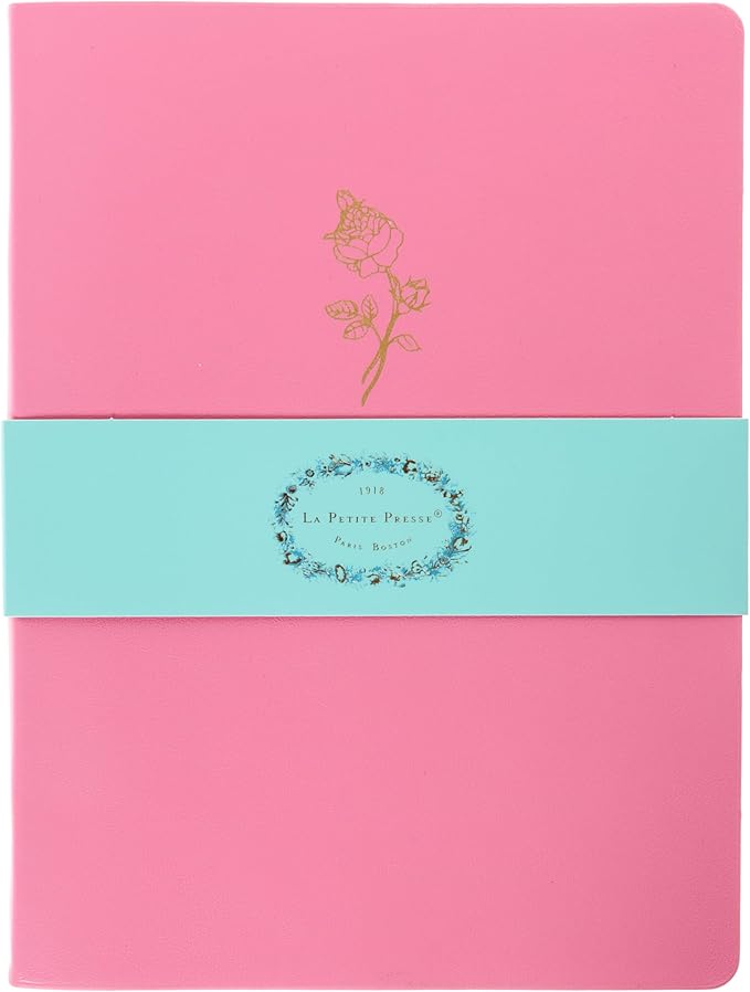 Graphique Rose Vegan Leather Journal, Diary Notebook for Writing, 192 Lined Pages, La Petite Press Collection, 6” x 8”