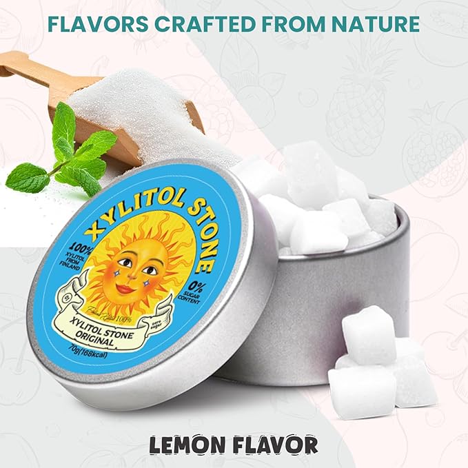 Xylitol Stone Sugar Free Candy - Vegan & Keto Friendly Unique Hard Candy Sugar-Free - 100% Natural Flavor Candies - Gluten Free & Non-GMO Breath Freshener Low Calorie Mints - Original (Pack of 1)