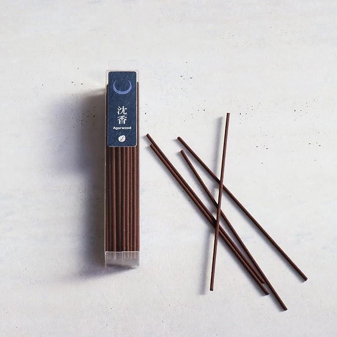 Asayu Japan Low Smoke Incense Sticks - Nature Set (Plum + Agarwood), 40gr (Each Scent 20g), for Yoga, Zen Meditation and Relaxation - Smokeless for Less Irritation