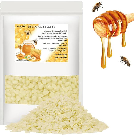 2LB Beeswax Pellets Beeswax for Candle Making Organic Beeswax Pellets for Skin Beeswax Beads Beeswax Bulk Beeswax for Lotion Making Organic for DIY and Craft Project