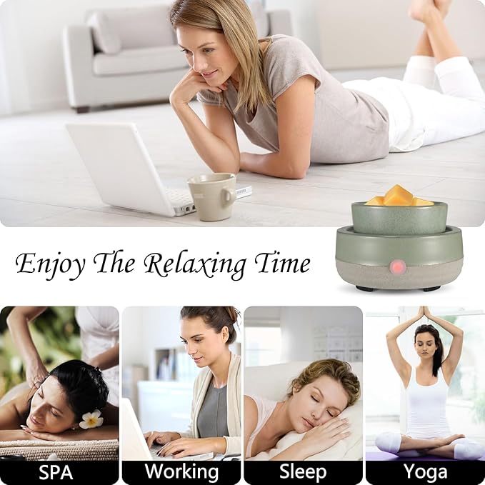 Candle Wax Melt Warmer with Timer Ceramic Electric Wax Melt 4-in-1 Oil Burner Adjusting Temperature Fits Yankee Large Jar Scented Candle for Home Decor Birthday Gifts for Women Mom Grandma Girls Green