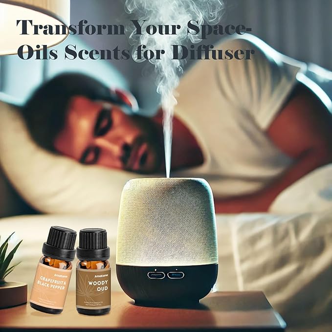 AmaKane Fragrance Oils, Masculine Essential Oils for Men, Candle Scents for Candle Making, Fragrance Oil for Soap Making, Diffuser Oils Scents 6x10 ml, Sandalwood, Cedar Leather, Woody Oud, More