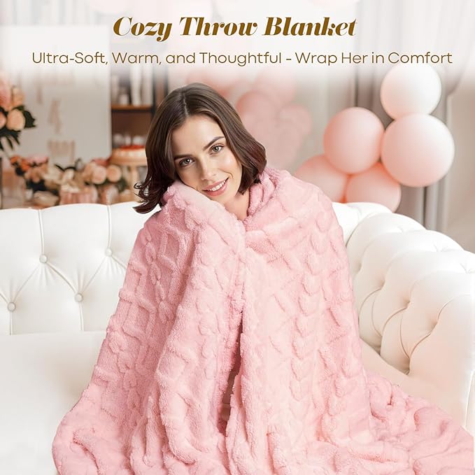 Birthday Gifts for Women, Unique Birthday Gift Basket for Women, Thoughtful and Relaxing Birthday Gifts for Mom, Wife, Sister, Best Friend, Her Self Care Box, Luxury Gift Set (Pink)