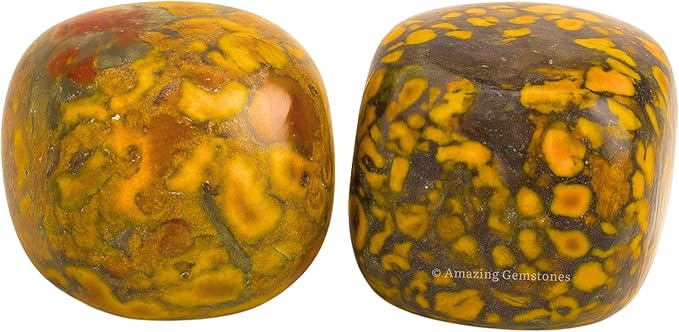 Amazing Gemstone Fruit Jasper Crystals and Healing Stones Tumbled - 1 oz African Bloodstone Stone, Healing Stones for Energy Balance, Premium Polished Gems Rocks for Meditation and Wellness