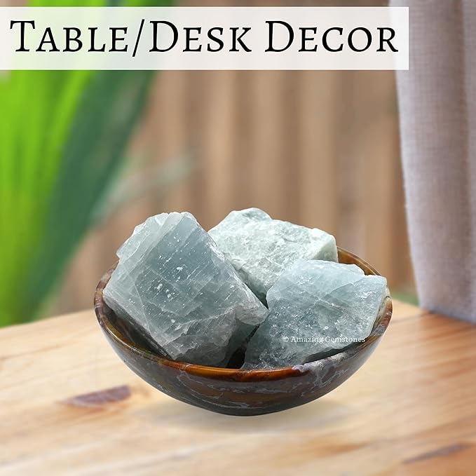 Amazing Gemstone Aquamarine Raw Crystals and Healing Stones, Natural Rocks for Tumbling - DIY Raw Stones and Crystals, 2 Pieces