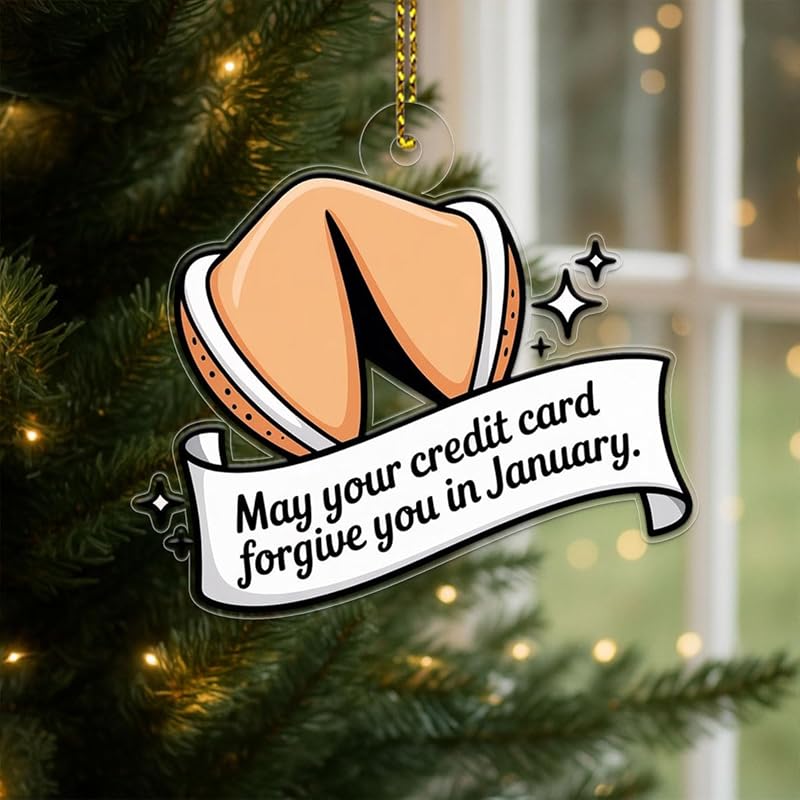 Funny Personalized Fortune Cookie Ornament, Custom Holiday Decoration, Gag Gift for Friends, Food Lover Christmas Keepsake, Unique Ornament Acrylic Ornament – Personalized