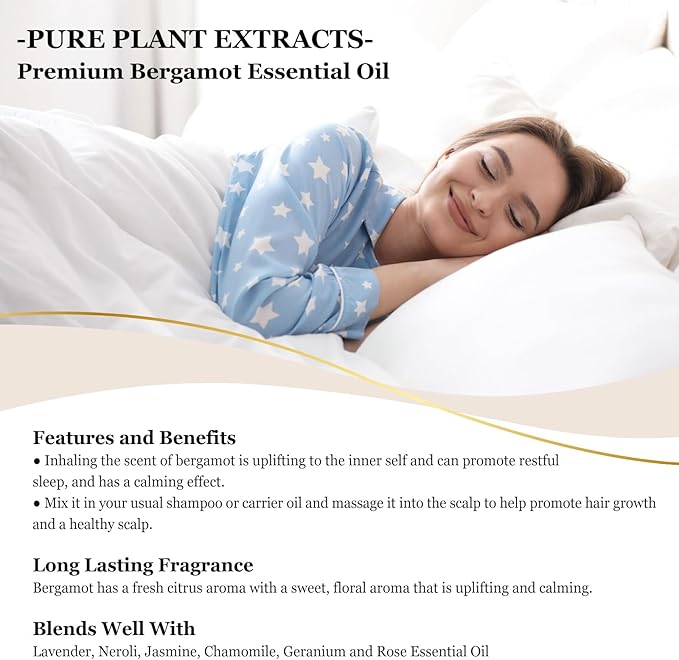 EUQEE Bergamot Essential Oil 118ml Pure Bergamot Oil for Aromatherapy, Diffuser, Sopa Candle Making, Large Bottle with Gift Box -4 fl.oz