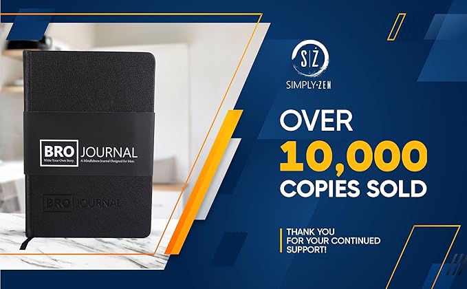 Bro Journal: 12-Week Guided Gratitude, Mindfulness, & Self-Improvement Journal for Men | Unique Daily Prompts, Activities, & Tips for Self-Care & Habit Building | A5 Size | Premium Gift Box Included
