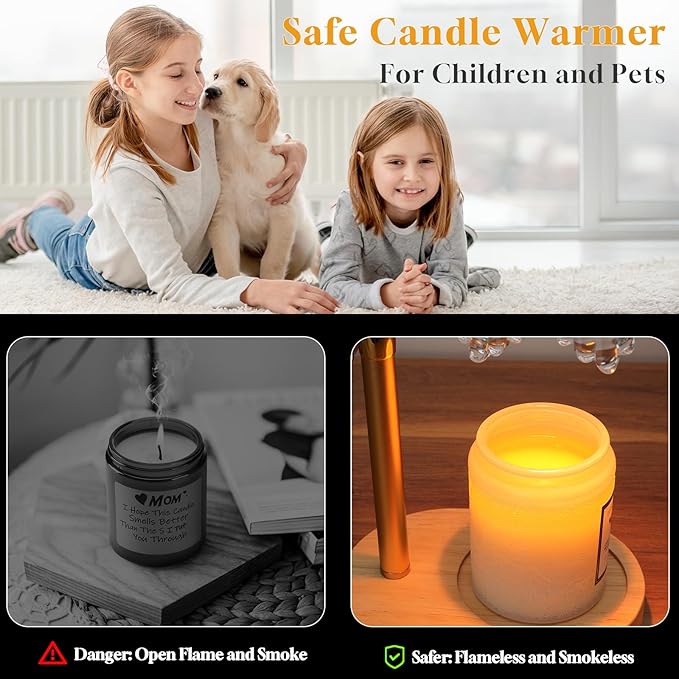 Candle Warmer Lamp with Timer, Dimmable Candle Lamp Adjustable Height, Birthday Gifts for Mom Women, House Warming Gifts New Home Decor
