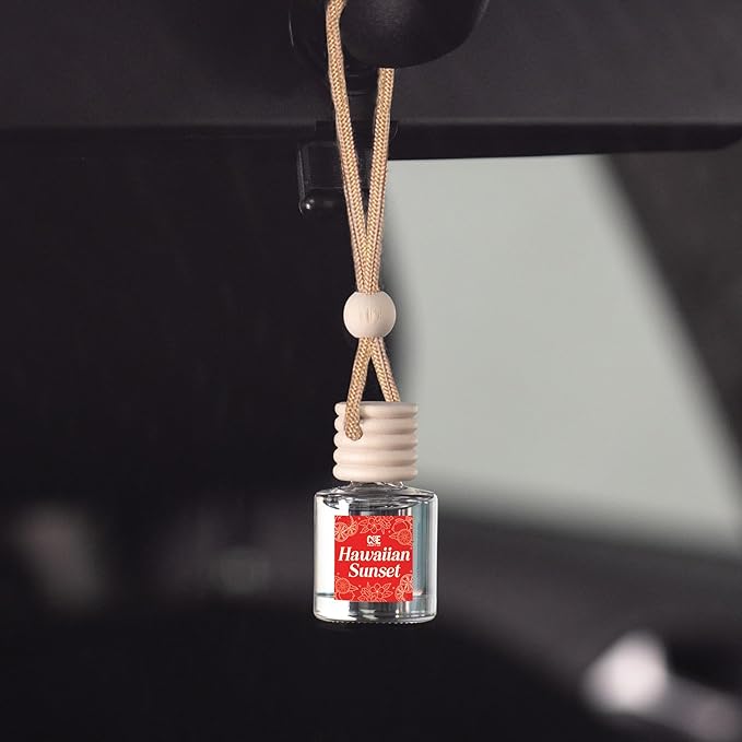 CANDECraftCo Car Air Hanging Fragrance Oil, Car Auto Freshener for Essential Oils, Scents Fragrance Aromatherapy Automobile Diffuser, Long Lasting (Hawaiian Sunset)