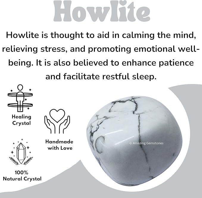 Amazing Gemstone Howlite Crystals and Healing Stones Tumbled - 1 oz African Bloodstone Stone, Healing Stones for Energy Balance, Premium Polished Gems Rocks for Meditation and Wellness
