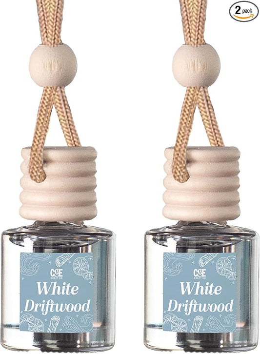 CANDECraftCo Car Air Hanging Fragrance Oil, Car Auto Freshener for Essential Oils, Scents Fragrance Aromatherapy Automobile Diffuser, Long Lasting (White Driftwood)