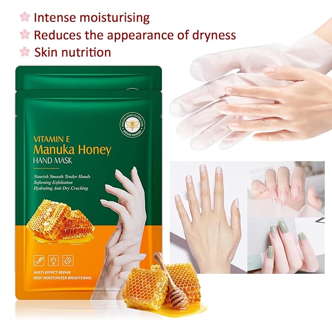 Hand Masks Moisturizing Gloves,6 Pairs Hydrating Hand Peel Masks Gift Set for Dry Cracked Hands Care,Long-lasting and Non-greasy Hand Moisturizer Gloves for Women H