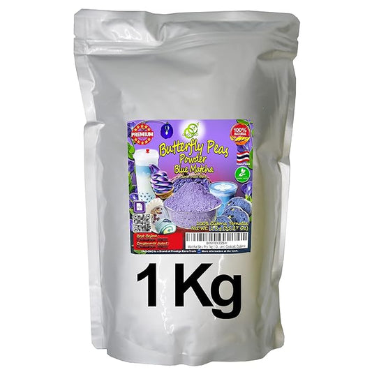 Blue Matcha Butterfly Pea Powder 35.2 Oz or 1 Kg | OkO-OkO - Premium - 100% Natural from flowers of Ternatea Thailand No additives - infusion, Blue Herbal tea, Organic Vegan food coloring, cocktail, meal, baking