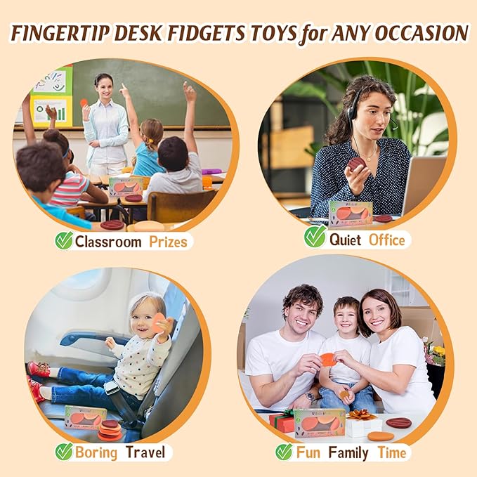 Fidget Toys Sensory Stones for Kids and Adults,6 PCS Texture Worry Stone for Anxiety Autism Teen Calm Down & ADHD Stress Relief,Quiet Fidgets for Classroom Small Prizes Gifts for Travel Toy