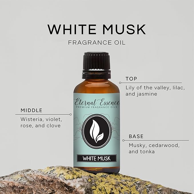 Eternal Essence Oils White Musk 30ml Premium Fragrance Oil - for Candle, Soap Making, Aromatherapy, Diffusers, Home Care, & Humidifiers
