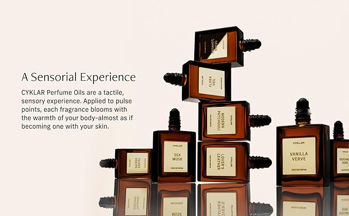 CYKLAR Perfume Oil Roll-On. Travel-Friendly Sex Musk Fragrance with Rose, Tonka Bean, and Musk Notes. Long-Lasting Essential Oil Parfum for Women and Men. 0.5 Fl Oz Scented Rollerball Bottle