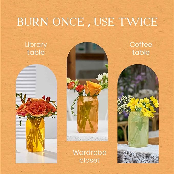 M&SENSE Orange&Goji Candles for Home Scented, 10.6 Oz Soy Wax Candles Non Toxic Jar Candle Up to 60 Hours Long Burning Home Fragrance Gift for Stress Relief, Meditation, Yoga