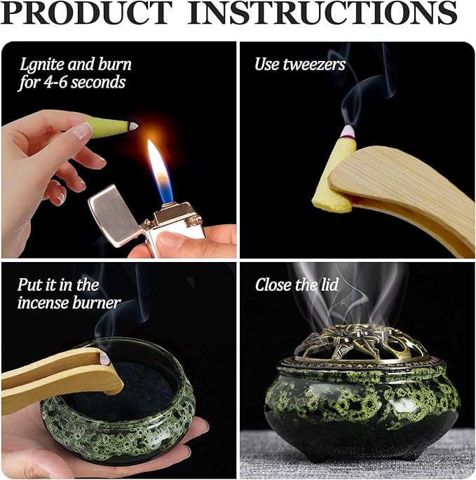 Incense Cones， 8 Mixed (320 Cones Total) Cone Incense Scents, and A Ceramic Incense Burner. Natural Scent Cone， for Meditation, Yoga, Purification, and Aromatherapy.