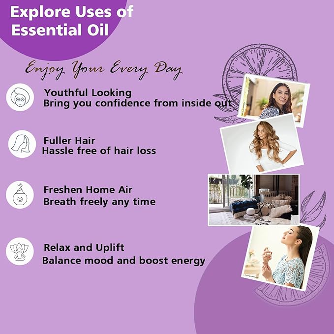 Lavender Essential Oil, Pure Lavender Oil for Skin, Hair, Diffuser, Spray, Body Wash, Lotion, Soap, Household - 1 Oz/30ml